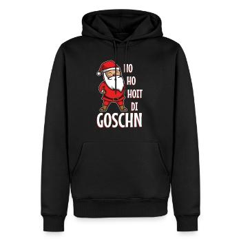 Ho ho hoit di goschn - Männer Premium Bio Hoodie - Schwarz - Vorne - Nico (187cm)
