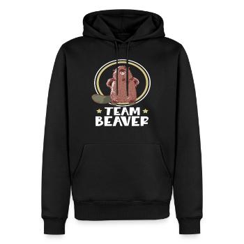 Biber Nagetier Bäume Bibertier Geschenkidee - Männer Premium Bio Hoodie - Schwarz - Vorne - Nico (187cm)