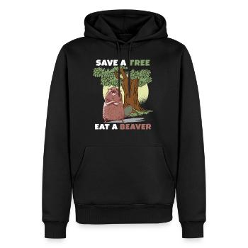 Biber Nagetier Bäume Bibertier Geschenkidee - Männer Premium Bio Hoodie - Schwarz - Vorne - Nico (187cm)