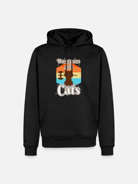 Dungeons and Cats - Men’s Premium Organic Hoodie - black
