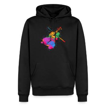 Violon Splash Coloré Violon Joueur Musique Orchestre Violon - Sweat à capuche Premium bio Homme - noir - Devant - Nico (187cm)