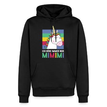 Ich Höre Immer Nur MiMiMi Einhorn - Männer Premium Bio Hoodie - Schwarz - Vorne - Nico (187cm)