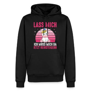 Lass mich Ich Muss Mich Jetzt Reinsteigern Einhorn - Männer Premium Bio Hoodie - Schwarz - Vorne - Nico (187cm)