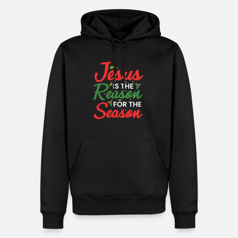 Jésus est la raison de la saison - Sweat à capuche Premium bio Homme - noir