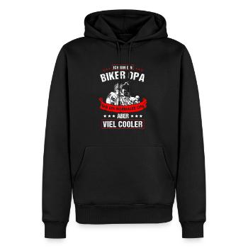 Biker Opa Wie Ein Normaler Opa Aber Viel Cooler - Männer Premium Bio Hoodie - Schwarz - Vorne - Nico (187cm)
