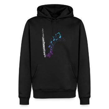 Flûte Cadeau Partition de Musique - Sweat à capuche Premium bio Homme - noir - Devant - Nico (187cm)