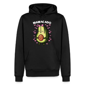 Mamacado Avocado Schwangerschaft Vegane Mama - Männer Premium Bio Hoodie - Schwarz - Vorne - Nico (187cm)