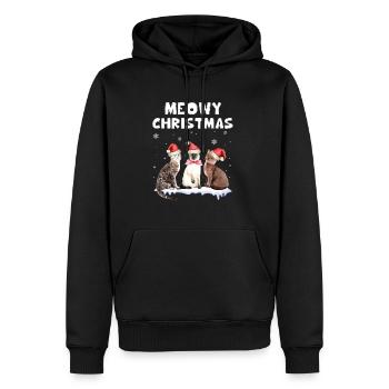 Chats Cadeau de Noël Chatons - Sweat à capuche Premium bio Homme - noir - Devant - Nico (187cm)