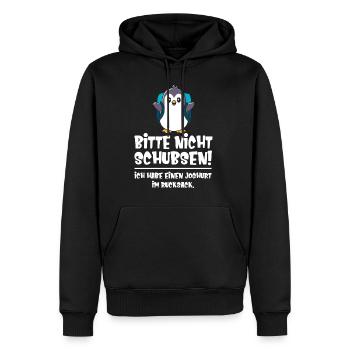 Kids Please don't push penguin cute - Men’s Premium Organic Hoodie - black - Front - Nico (187cm)