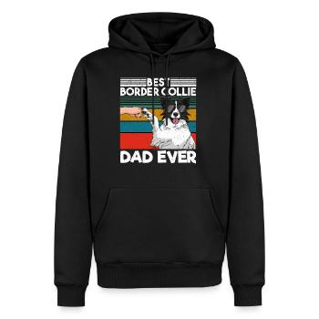 Meilleur border collie papa de tous les temps - Sweat à capuche Premium bio Homme - noir - Devant - Nico (187cm)