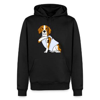J’aime maman Tatouage Beagle Chien Fête des mères - Sweat à capuche Premium bio Homme - noir - Devant - Nico (187cm)
