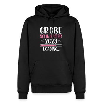 Große Schwester 2023 Loading - Männer Premium Bio Hoodie - Schwarz - Vorne - Nico (187cm)