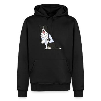 J’aime maman Tatouage Border Collie Chien Fête des mères - Sweat à capuche Premium bio Homme - noir - Devant - Nico (187cm)