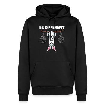 Soyez différent Lapin Lapin avec des chauves-souris - Sweat à capuche Premium bio Homme - noir - Devant - Nico (187cm)