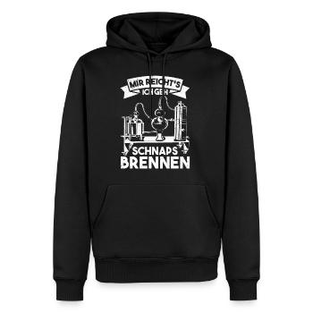 Mir Reicht's Ich Geh Schnaps Brennen - Männer Premium Bio Hoodie - Schwarz - Vorne - Nico (187cm)