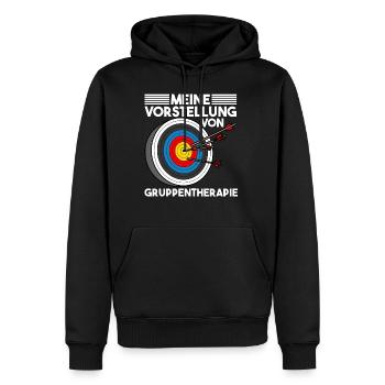 Bogenschießen Gruppentherapie Pfeil Bogen Therapie - Männer Premium Bio Hoodie - Schwarz - Vorne - Nico (187cm)