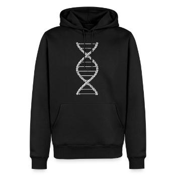DNA Fahrradkette Fahrrad Rennrad MTB Radfahrer DNA - Männer Premium Bio Hoodie - Schwarz - Vorne - Nico (187cm)