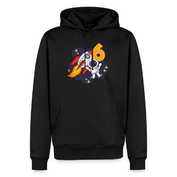 Astronaute spatial de 6 ans 6e anniversaire - Sweat à capuche Premium bio Homme - noir - Devant - Nico (187cm)