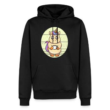Café Licorne Licorne Tenant Une Tasse à Café - Sweat à capuche Premium bio Homme - noir - Devant - Nico (187cm)