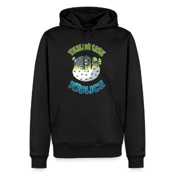 Puffer Fish Partiellement mortel Bande dessinée - Sweat à capuche Premium bio Homme - noir - Devant - Nico (187cm)