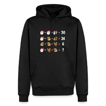 Weihnachten Mathe Elfen Weihnachtsmann Rentier - Männer Premium Bio Hoodie - Schwarz - Vorne - Nico (187cm)