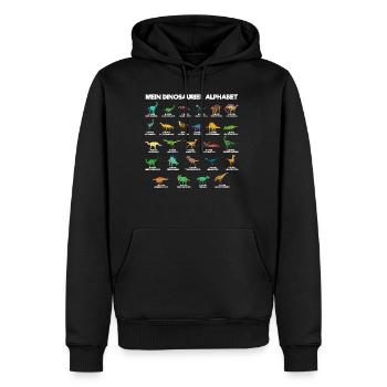 Dinosaurier Alphabet A-Z Dino ABC T-Rex - Männer Premium Bio Hoodie - Schwarz - Vorne - Nico (187cm)