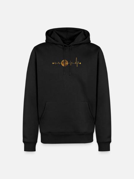 Bitcoin Herzschlag - Männer Premium Bio Hoodie - Schwarz