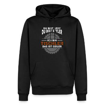 Du Bist Sexy Du Bist Styler Ich Bin Tischler - Männer Premium Bio Hoodie - Schwarz - Vorne - Nico (187cm)