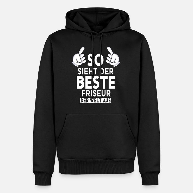 Friseur Spruch - Männer Premium Bio Hoodie - Schwarz
