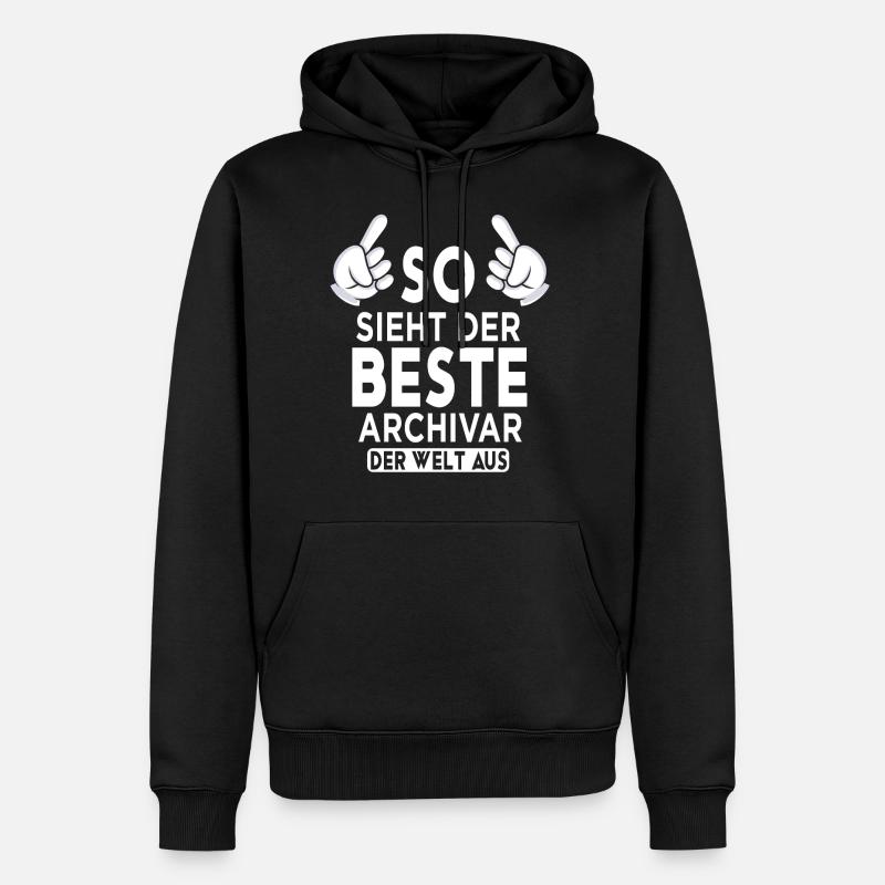 Archivar Spruch - Männer Premium Bio Hoodie - Schwarz