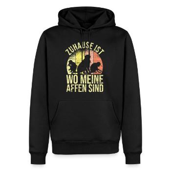 Zuhause ist wo meine Affen sind Affe Zoo - Männer Premium Bio Hoodie - Schwarz - Vorne - Nico (187cm)