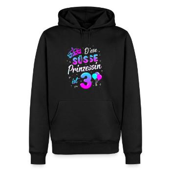 3. Geburtstag Mädchen 3 Jahre Prinzessin - Männer Premium Bio Hoodie - Schwarz - Vorne - Nico (187cm)