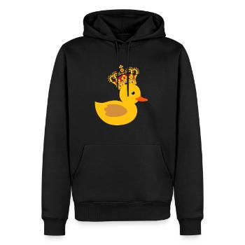 Canard en caoutchouc Cadeau Reine King Crown - Sweat à capuche Premium bio Homme - noir - Devant - Nico (187cm)