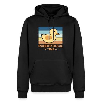 Rubber Duck Time Gummiente Geschenk - Männer Premium Bio Hoodie - Schwarz - Vorne - Nico (187cm)