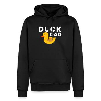 Canard Papa Cadeau Caoutchouc Canard Père Papa - Sweat à capuche Premium bio Homme - noir - Devant - Nico (187cm)