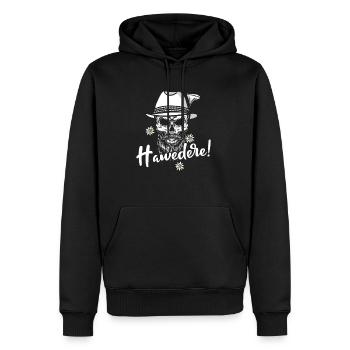 Hawedere - Männer Premium Bio Hoodie - Schwarz - Vorne - Nico (187cm)