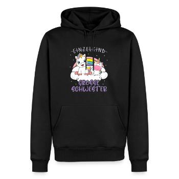 Einzelkind Große Schwester Einhorn - Männer Premium Bio Hoodie - Schwarz - Vorne - Nico (187cm)