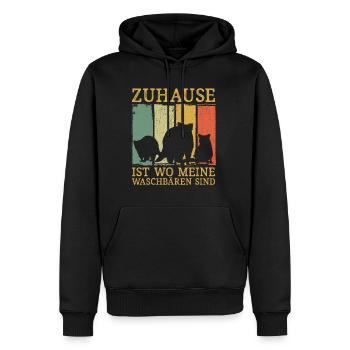 Zuhause ist wo meine Waschbären sind - Männer Premium Bio Hoodie - Schwarz - Vorne - Nico (187cm)