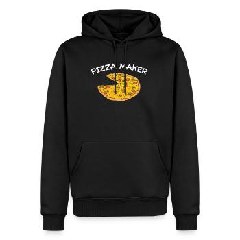Pizza Maker Cadeau Pizzaiolo - Sweat à capuche Premium bio Homme - noir - Devant - Nico (187cm)