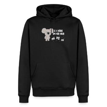 Ich Höre Immer Nur MiMiMi FunStatement - Männer Premium Bio Hoodie - Schwarz - Vorne - Nico (187cm)