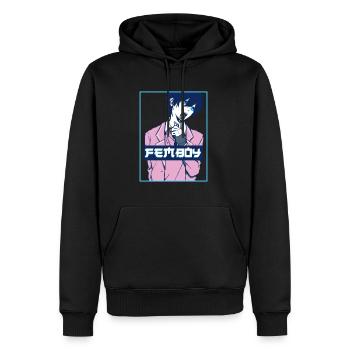 Femboy Aesthetic Japanese Anime Boy Crossdressing - Männer Premium Bio Hoodie - Schwarz - Vorne - Nico (187cm)