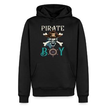 Pirat Totenkopf Piratenschiff Geschenkidee - Männer Premium Bio Hoodie - Schwarz - Vorne - Nico (187cm)
