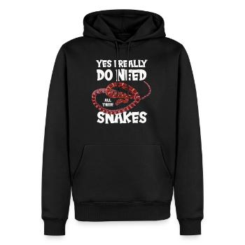 Serpent Maïs Serpent Reptile Idée Cadeau - Sweat à capuche Premium bio Homme - noir - Devant - Nico (187cm)