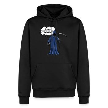 So Viele Idioten Und Nur Eine Sense Sensenmann - Männer Premium Bio Hoodie - Schwarz - Vorne - Nico (187cm)