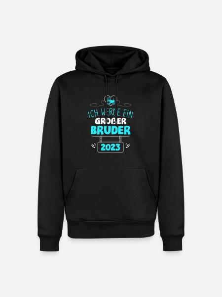 Bald Großer Bruder 2023 Traktor - Männer Premium Bio Hoodie - Schwarz