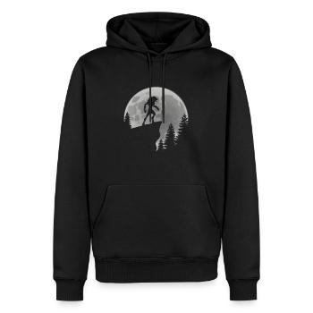Werwolf Vollmond - Männer Premium Bio Hoodie - Schwarz - Vorne - Nico (187cm)