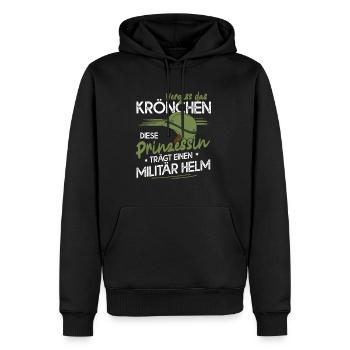 Vergiss Das Krönchen Prinzessin Trägt Militär Helm - Männer Premium Bio Hoodie - Schwarz - Vorne - Nico (187cm)
