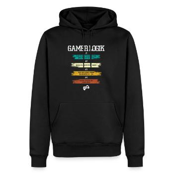 Gamer Logik - Männer Premium Bio Hoodie - Schwarz - Vorne - Nico (187cm)