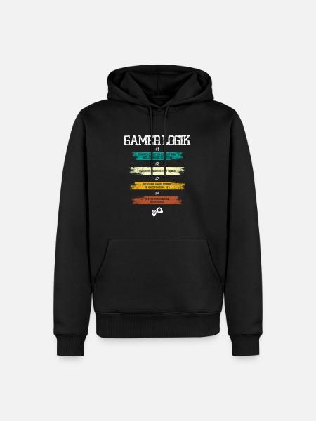 Gamer Logik - Männer Premium Bio Hoodie - Schwarz