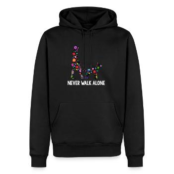 Never Walk Alone Hunde Gassi Blumen - Männer Premium Bio Hoodie - Schwarz - Vorne - Nico (187cm)